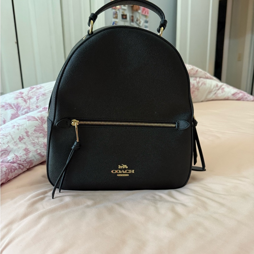 Coach Black Pebbled Leather Mini Dome Backpack with Gold Hardware